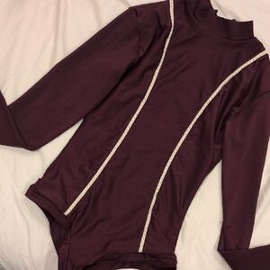 Benoa Swim Burgundy Long Sleeve One Piece Swimsuit Bikini